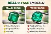  Expert examining a certified natural gemstone with magnifying glass