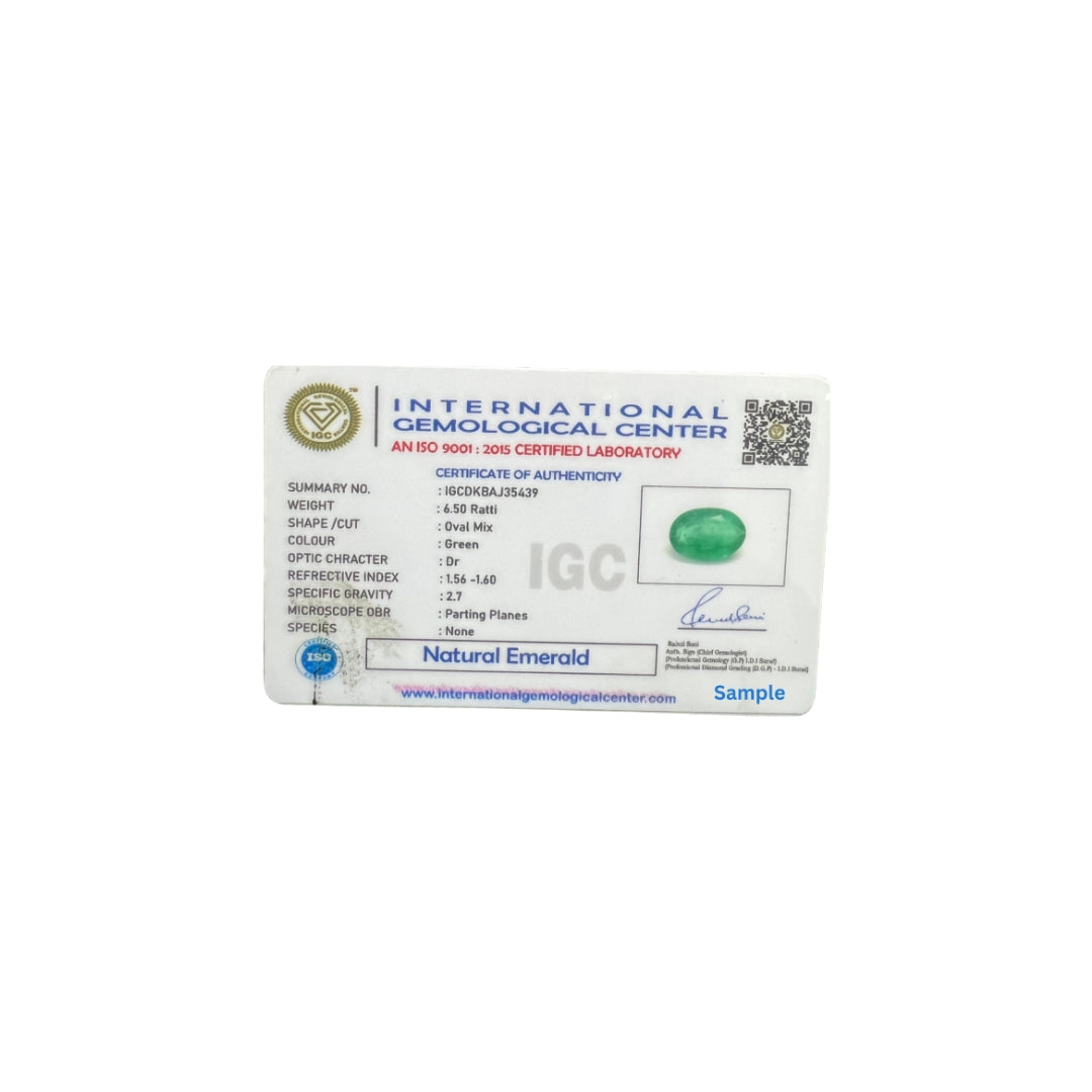 Certified Panna Stone with Lab Certificate GemRang